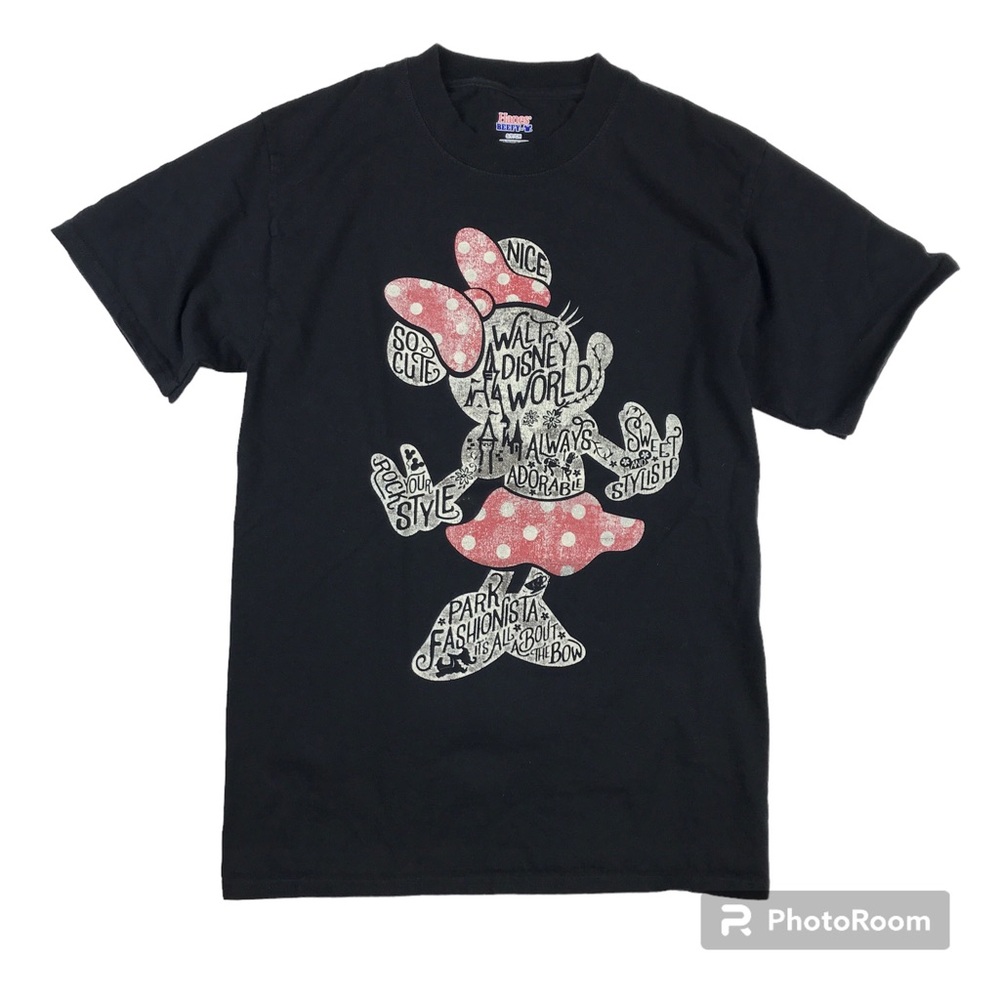 Hanes Disney Parks Black Minnie Mouse Tee